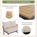 Ktipm Muebles Jardin Exterior Modular para 7 u 8 Personas, Conjunto Jardin Exterior con Respaldo Cómodo y Reposabrazos Tejidos, Sofa Exterior 7 Piezas con Mesa y Sillón, Garden Furniture, Beige - 7