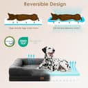 EHEYCIGA XL Dog Bed Memory Foam, Extra Large Orthopedic Dog Beds Sofa with Sides and Waterproof Liner, Pet Couch with Washable Removable Cover and Non-Slip Bottom, 104x68x19cm, Charcoal - 2