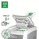 Leitz IQ Autofeed Office Pro Aktenvernichter, 600 Blatt Papierstapel schreddern, Zeit sparen mit automatischem Einzug, Mikroschnitt P5, 110L Abfallbehälter, Leiser Betrieb für große Büro, 80180000 - 3