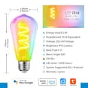 LVWIT E27 Smart Filament Bulb,Alexa Dimmable LED Color Changing Light Bulb,ST64 E27 WiFi RGB Smart Bulb,Compatible with Alexa,Echo and Google Assistant Including Remote Control (6.3W,470LM) - 2