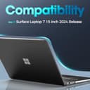 ProCase Protective Case for 15 Inch Microsoft Surface Laptop 7 2024 Release, Hard Shell Transparent Cover with Durable and Lightweight Design -Black - 2
