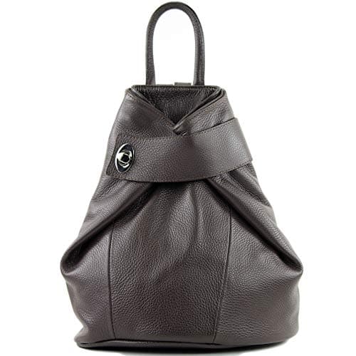 modamoda de T179 Damen Leder Rucksack Tasche, handmade in Italy (Dark Chocolate)