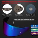 PSLER Helmet Visor for Shoei NXR2 Z8 Tinted Visor for RF-1400 CWR-F2 CWR-F2R X-Fifteen X15 X-SPR Pro Motorbike UV Protection Face Shield Replacement Accessories(Rainbow) - 3
