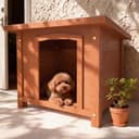 BAKAJI Cuccia per Animali Domestici in Legno di Cipresso, Casetta per Cani e Gatti con Tetto Apribile, Casa da Esterno ed Interno Resistente Alle Intemperie con Tettoia Asfaltata, 66 x 53 x 54 cm - 2