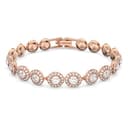 Swarovski Pulsera Tennis Angelic, Talla redonda, Pavé, Mediana, Blanca, Baño tono oro rosa - 1
