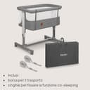 lionelo Aurora 3in1 Culla Co-sleeping e Lettino da viaggio per neonato bambini fino 9kg Regolabile in altezza e Inclinazione Parete aperta rete traspirata Materasso innovativo Zanzariera - 8