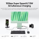 PULWTOP Aggiornato Hub iMac per M1/M3/M4, accessori iMac con custodia SSD (SSD non incluso), hub USB C per iMac da 24 pollici con HDMI 4K a 60 Hz, 2,5 GbE, USB A/C (Verde) - 6