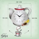 Orologio da Parete Cucina in Legno con Pendolo Oscillante, Orologio Decorativo Silenzioso Design Naturale per Cucina Soggiorno Casa - 2