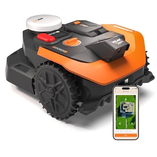 Worx Landroid Vision Cloud WR303E Robot rasaerba, senza filo perimetrale, per 300 m² (evitamento ostacoli AI, navigazione cloud VSLAM + RTK, mappatura automatica, controllo tramite App)