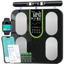 Körperfettwaage Personenwaage Digital 8-Elektroden Bluetooth App Smart Körperanalysewaage, 58 Körperdaten Fett, Muskel, Protein, BMI, BMR, Großes Display, Gehärtetes Glas, 180kg/400lbs, 24 Benutzer - 1