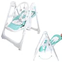 Twinly - Trona bebé Evolutiva Hamaca columpio multifunción Movity PRO con arco de Juguetes - Plegable y ajustable con Reductor Arnés 5 puntos y Bandeja extraíble - 0m+ a 15kg (Menta, Movity Pro) - 2