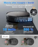 ECOVACS X11 OMNICYCLONE Robot Aspirapolvere Lavapavimenti, BLAST e 19.500 Pa, Boost di Potenza Ultrarapido, OZMO ROLLER 2.0, Altezza Massima di Salita di 4 cm, Rullo Esteso, Svuotamento Automatico - 4