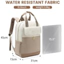 LOVEVOOK Rucksack Damen, 15,6 Zoll Laptop Schulrucksack Teenager Mädchen mit Laptopfach, Wasserdicht Reiserucksack Arbeitstasche Daypack, Schultasche Backpack Women Elegant für Uni Reise Büro, Beige - 5