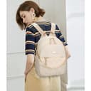 JANSBEN Rucksack Damen Klein, Cityrucksack Anti-Diebstahl Schultasche Nylon Schultertaschen Daypacks Damen Rucksackhandtaschen für Lässig Schule Reise Arbeit,Beige - 2