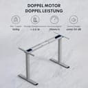 FLEXISPOT Höhenverstellbarer Schreibtisch Gestell, elektrisch mit 2 Motoren, 3-stufiges Tischgestell höhenverstellbar mit Memory-Steuerung & & Sitz-Erinnerung, bis 160 kg belastbar (Grau) - 3