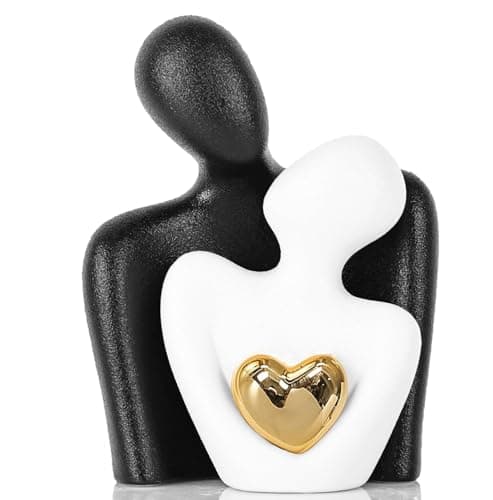 Escultura moderna de cerámica para parejas, estatua abstracta de amor, para decoración del hogar en sala de estar, dormitorio, oficina, regalo único para parejas, aniversario, cumpleaños, muestra