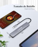 LENTION Hub USB C HDMI 4K@60Hz, PD 100W, Lector de Tarjetas SD/TF, USB 3.0 & 2.0, Adaptador USB C 7 en 1 para MacBook Pro 2025-2016, Nuevo Mac Air, Surface, iPhone 17 Plus Pro MAX y Más (Gris) - 8