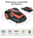 OKAYBOT Robot Cortacésped con Cables Perimetrales 1400 m², Pendiente 47%, Altura de Corte 25-65 mm, Control por App, Sensor de Lluvia - 6
