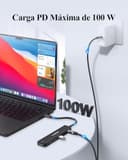 LENTION Hub USB C HDMI 4K@60Hz, PD 100W, Lector de Tarjetas SD/TF, USB 3.0 & 2.0, Adaptador USB C 7 en 1 para MacBook Pro 2025-2016, Nuevo Mac Air, Surface, iPhone 17 Plus Pro MAX y Más (Negro) - 5
