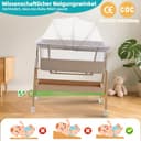 cozydwells Babybettchen, Bassinet für sicheres gemeinsames Schlafen, Staubsaugerbeutel, einfach zu montieren, leicht faltbares tragbares Kinderbett für Neugeborene/Kleinkinder (Khaki1) - 4