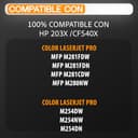 Supply Guy 203X Tóner Compatible con HP Color LaserJet Pro MFP M281fdw M254dw M281fdn M280nw M254nw reemplaza HP 203X 203A – (4X Cartuchos de tóner con Chip CF540X CF541X CF542X CF543X) - 2