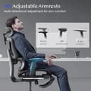 FLEXISPOT Ergonomischer Bürostuhl Schreibtischstuhl mit Fußstütze, 3D-Armlehnen, 3D-Kopfstütze, 5D-Rückenlehne, Atmungsaktiver Sitz Belastbar bis 136 kg Arbeitsstuhl, ErgoX, Schwarz - 5