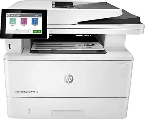 HP LaserJet Enterprise M430f 3PZ55A, Stampante Multifunzione A4, Stampa Fronte e Retro Automatico in b/n, 40 ppm, Copia, Scansiona, Fax, Ethernet, USB 2.0, ADF, HP Smart, Schermo Touch LCD, Bianca