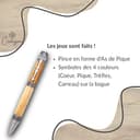 CASTAGNOU Penna personalizzata in legno con nome nome testo tema Casino sfera personalizzabile incisione laser idea originale e unica artigianale fatta a mano confezione regalo per uomo donna - 4