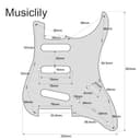 Musiclily Ultra 11 Agujeros Aluminio Anodizado Strat Golpeador Guitarra SSS Pickguard para Guitarra Eléctrica American Mexican Fender Standard tipo Strat, Color Original - 2