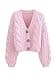 AYAZER Top Fatti a Mano in Maglia Spessa Moda Donna Cardigan Lavorato a Maglia Corto Maglione Giacca da Donna retrò a Maniche Lunghe Chic-Rosa-Taglia Unica - 2