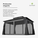 Blumfeldt Cenador 4x3m, Cenador Jardín con Techo de Acero Galvanizado y Cortinas, Armazón de Aluminio, Mosquitera Incluida, Fácil Montaje, Resistente al Clima, Gazebo para Exterior - 3