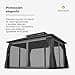 Blumfeldt Cenador 4x3m, Cenador Jardín con Techo de Acero Galvanizado y Cortinas, Armazón de Aluminio, Mosquitera Incluida, Fácil Montaje, Resistente al Clima, Gazebo para Exterior - 3