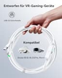INIU Link Kabel mit Ladeanschluss 5m, Kompatibel mit Oculus Meta Quest 3s, Quest 3 2 1 Quest Pro und Pico 4, PC Steam VR Zubehör, High Speed 2.5Gbs USB C Datenkabel PC zu PC für VR Headset Accessories - 3