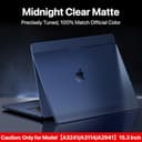 Compatible for MacBook Air 15 inch Case M4 2025 2024 2023 M3 M2 [100% Match Official Color] [Ultra Thin Armor] Protective Hard Shell Matte Cover for Laptop A3241 A3114 A2941 - Midnight Clear - 5