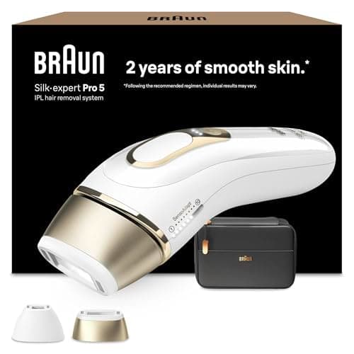 Braun Silk·expert Pro 5 Epilatore Luce Pulsata, Depilatore Corpo Donna, Alternativa All’Epilazione Laser, Laser Peli Donna, Con Custodia, 2 Testine, Luce Pulsata Braun, Idea Regalo, PL5140