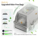 Lettiera per Gatti in Acciaio Inox, Lettiera Gatto Chiusa XXL, Toilette per Gatti Grande XL con Pala, Cassette igieniche per gatti, Doppio Strato Opaco- 60x40x39 cm - Grigio - 4