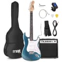 MAX GigKit guitarra eléctrica 4/4 con amplificador 40W, funda, púas, afinador y cable – Set completo para principiantes jóvenes y adultos – Color Petrol - 1