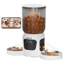 WAVEEME Dual-Lens Automatic Cat Feeder with Camera for 2 Cats, 6L1080P HD Video Pet Food Dispenser with Dual Bowls, AI Motion Detection & 2-Way Audio, App Control Timed Feeder for Multi-Cat Household - 1
