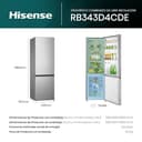 Hisense RB343D4CDE - Frigorífico Combi Cíclico, 269L, Class E, Ancho 55cm x Alto 180cm, Puerta Reversible, Apertura de Puertas 90º, Iluminación Led, Cajón Frutas y Verduras, Gran Capacidad, Inox - 2