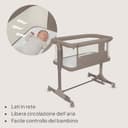 lionelo PARI Culla Co Sleeping Fianco Letto 3 in 1, Regolabile in Altezza 6 Livelli, Materasso T25 2 cm, Ruote con Blocco e Dondolo, Gambe Regolabili per Letto Continentale, Rivestimento Lavabile - 6