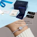 Pulsera de tenis de moissanita, diamantes de moissanita cultivados en laboratorio de 2CT y 8mm, chapada en rodio, pulsera ajustable de color plateado y blanco para mujeres, elegante, joyería. - 6