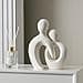 Escultura romántica de Pareja en cerámica Blanca - Estatua Moderna de Amantes para Decorar Sala de Estar, Oficina y Dormitorio Aniversarios y San Valentín - 3