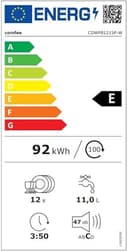 COMFEE' CDWPB1215P-W Lavastoviglie da Incasso con 12 coperti, 8 Programmi, di avviamento ritardato, Funzione di Mezzo Carico, Home Connect, cloud wash, Asciugatura Extra - Inox - 8