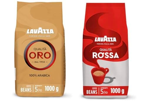 Lavazza, Qualità Rossa & Qualità Oro, Coffee Beans, Intensity 5/10, Medium Roast, 1kg x2