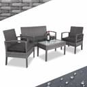 Casaria® Lounge Tavolo da Giardino Set Polyrattan Mobili da Esterno 4 Persone Incl. Cuscini Gruppo di Seduta Terrazza Balcone Salottino Outdoor - 1