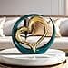 Amor Estatua de Arte Abstracto Moderno en Cerámica para Decoración del Hogar, Comedor, Sala de Estar, Oficina, Soporte de TV, Centro de Mesa (Oro Verde) - 4
