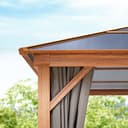 TOOLPORT Gazebo da giardino 3x4 m look quercia, tetto ca. 8mm policarbonato, 4 teli laterali color grigio - 4