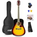 MAX SoloJam Guitarra Acústica Color Sunburst con Funda, Afinador Digital, Correa, 2 Púas y Juego de Cuerdas de Repuesto – Set Completo de Iniciación para Principiantes, Clases o Ensayos Musicales - 1