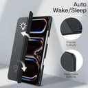 JETech Custodia per iPad Pro 13 Pollici M5/M4 (2025/2024) con Portapenne, Chiaro Trasparente Retro Conchiglia Sottile Supporto Antiurto Tablet Cover (Nero) - 6