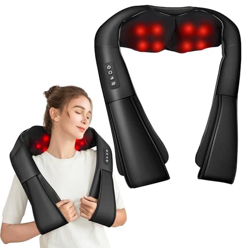 Brelley Masajeador Cervical y Espalda, Masaje con Calor Relajante, Ideal para Aliviar el Dolor Muscular, Regalo para Mujeres y Hombres, Mamá y Papá
